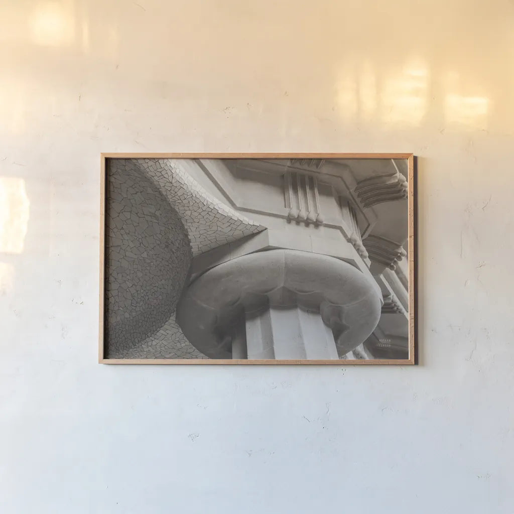 Arch Angles I BW by Nathan Larson. shown as a paper print in a natural frame. Available as a archival giclee rolled canvas, fine art paper, or poster print. SKU 87728i.