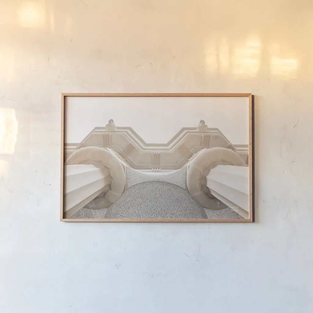 Arch Angles II by Nathan Larson. shown as a paper print in a natural frame. Available as a archival giclee rolled canvas, fine art paper, or poster print. SKU 87727i.