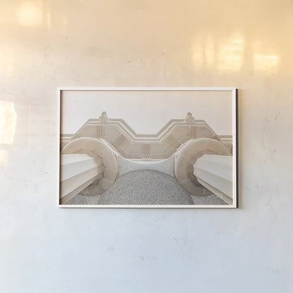 Arch Angles II by Nathan Larson. shown as a paper print in a white frame. Available as a archival giclee rolled canvas, fine art paper, or poster print. SKU 87727i.