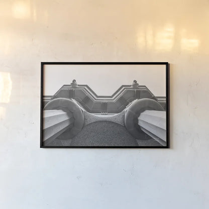 Arch Angles II BW by Nathan Larson. shown as a paper print in a black flame. Available as a archival giclee rolled canvas, fine art paper, or poster print. SKU 87729i.