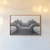 Arch Angles II BW by Nathan Larson. shown as a paper print in a natural frame. Available as a archival giclee rolled canvas, fine art paper, or poster print. SKU 87729i.