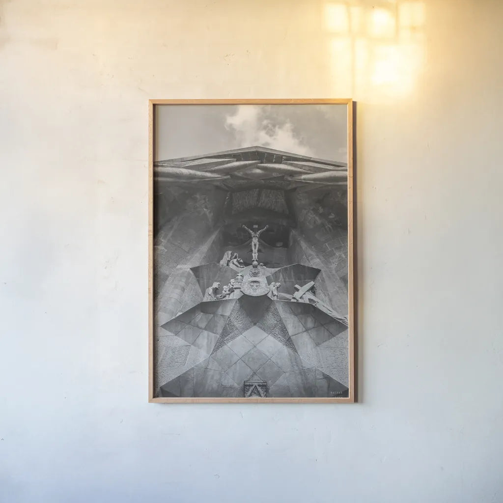 Architecture of Spain III by Nathan Larson. shown as a paper print in a natural frame. Available as a archival giclee rolled canvas, fine art paper, or poster print. SKU 85790h.