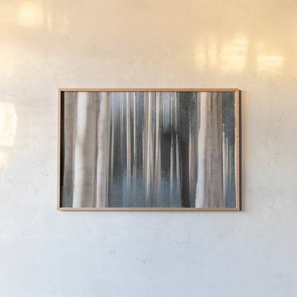 Aspen Dreams Blue by Nathan Larson. shown as a paper print in a natural frame. Available as a archival giclee rolled canvas, fine art paper, or poster print. SKU 97155i.