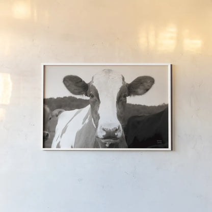 At the Barn by Nathan Larson. shown as a paper print in a white frame. Available as a archival giclee rolled canvas, fine art paper, or poster print. SKU 82813i.
