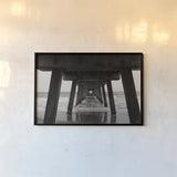 Atlantic Ocean Pier by Nathan Larson. shown as a paper print in a black flame. Available as a archival giclee rolled canvas, fine art paper, or poster print. SKU 97451i.