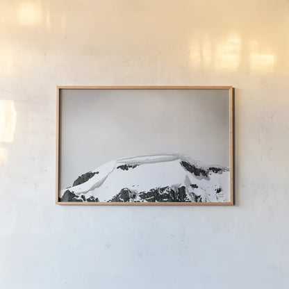 Avalanche View by Nathan Larson. shown as a paper print in a natural frame. Available as a archival giclee rolled canvas, fine art paper, or poster print. SKU 81190i.