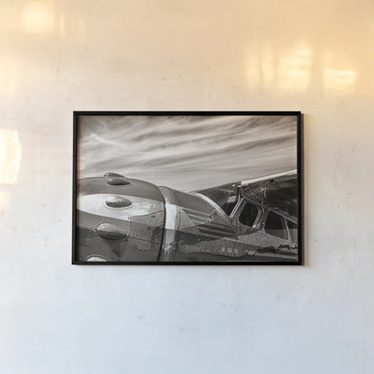 Aviator by Nathan Larson. shown as a paper print in a black flame. Available as a archival giclee rolled canvas, fine art paper, or poster print. SKU 76904i.