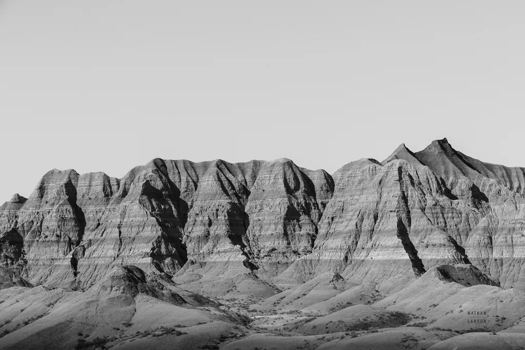 Badlands BW Crop by Nathan Larson. SKU 77273i. Archival Giclee Fine art print for wall decor.