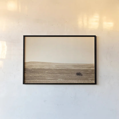 Badlands Guard Sepia by Nathan Larson. shown as a paper print in a black flame. Available as a archival giclee rolled canvas, fine art paper, or poster print. SKU 84262i.