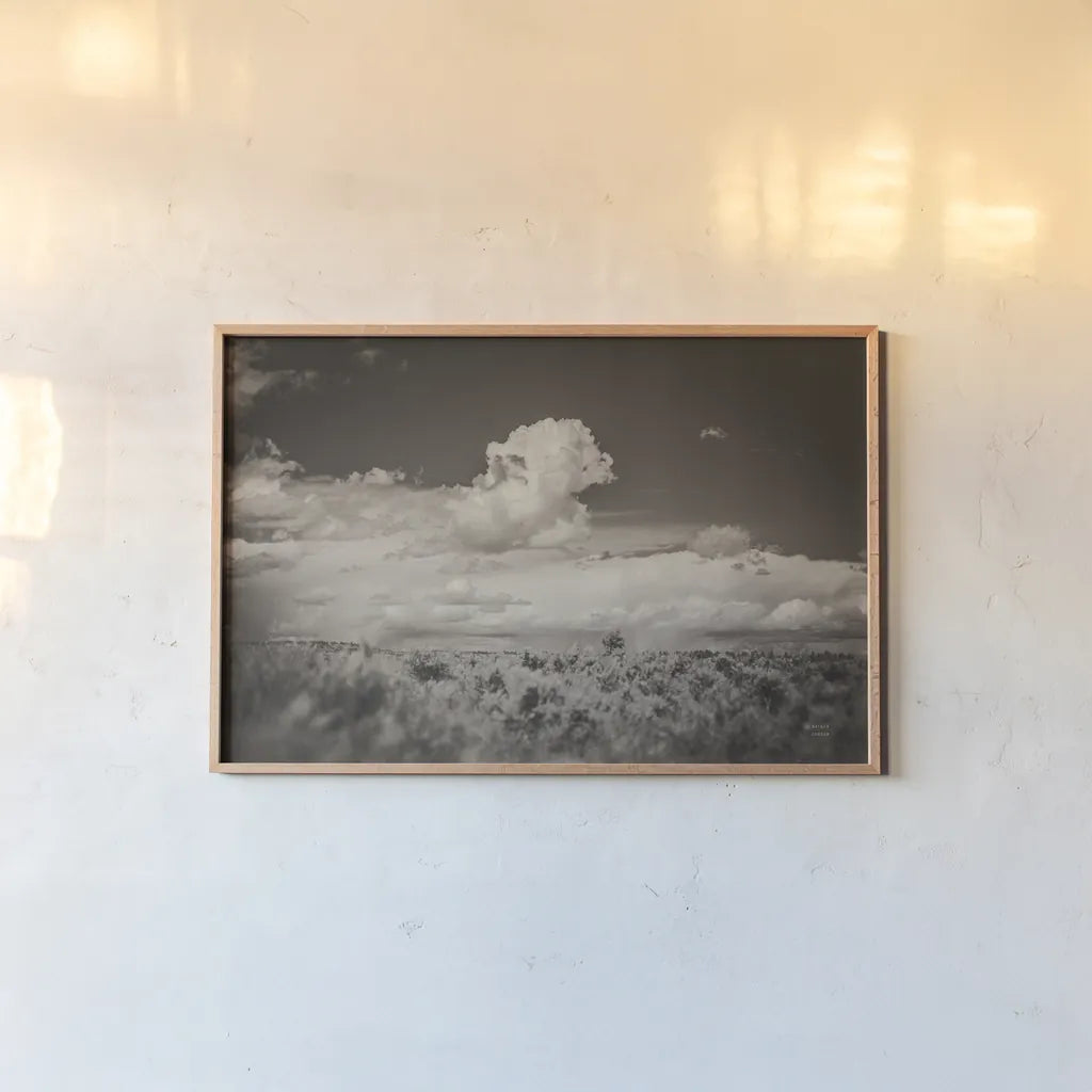 Banks of the Yellowstone River by Nathan Larson. shown as a paper print in a natural frame. Available as a archival giclee rolled canvas, fine art paper, or poster print. SKU 96617i.