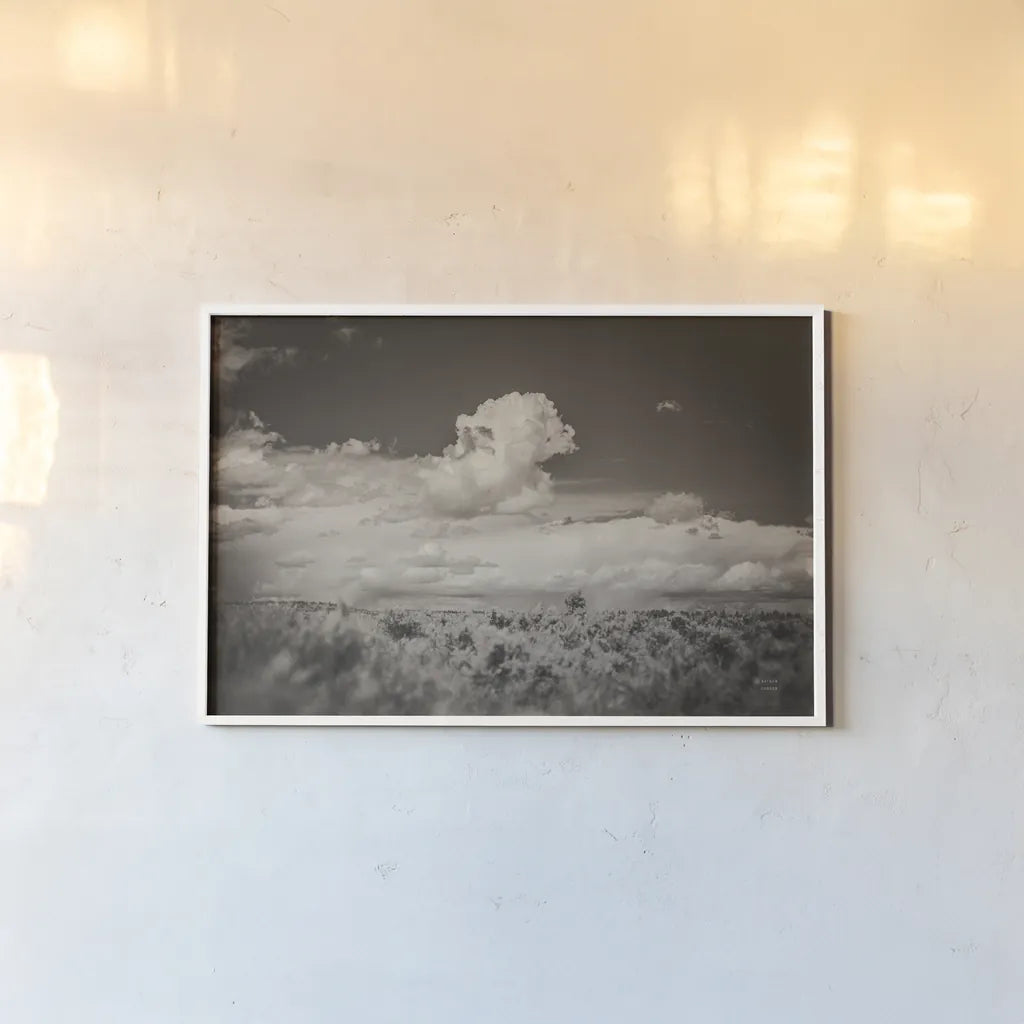 Banks of the Yellowstone River by Nathan Larson. shown as a paper print in a white frame. Available as a archival giclee rolled canvas, fine art paper, or poster print. SKU 96617i.