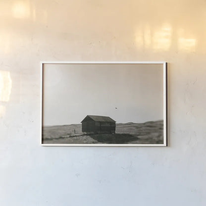 Barn Roost by Nathan Larson. shown as a paper print in a white frame. Available as a archival giclee rolled canvas, fine art paper, or poster print. SKU 92542i.