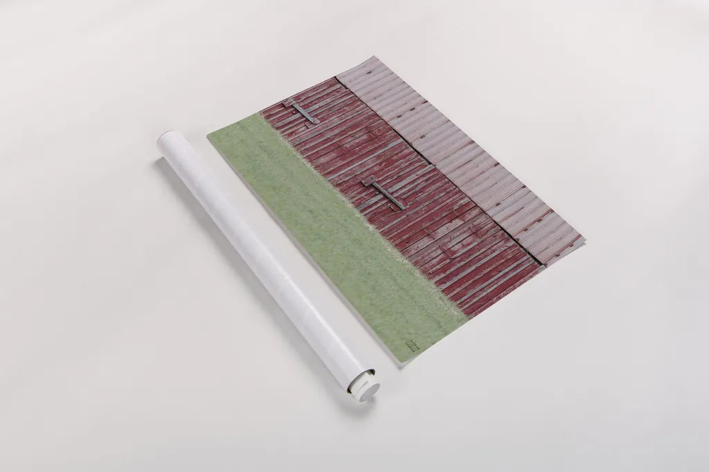 Barn Stripes by Nathan Larson. shown as a rolled paper print. Available as archival giclee rolled canvas, fine art paper, or poster print. SKU 98028i.