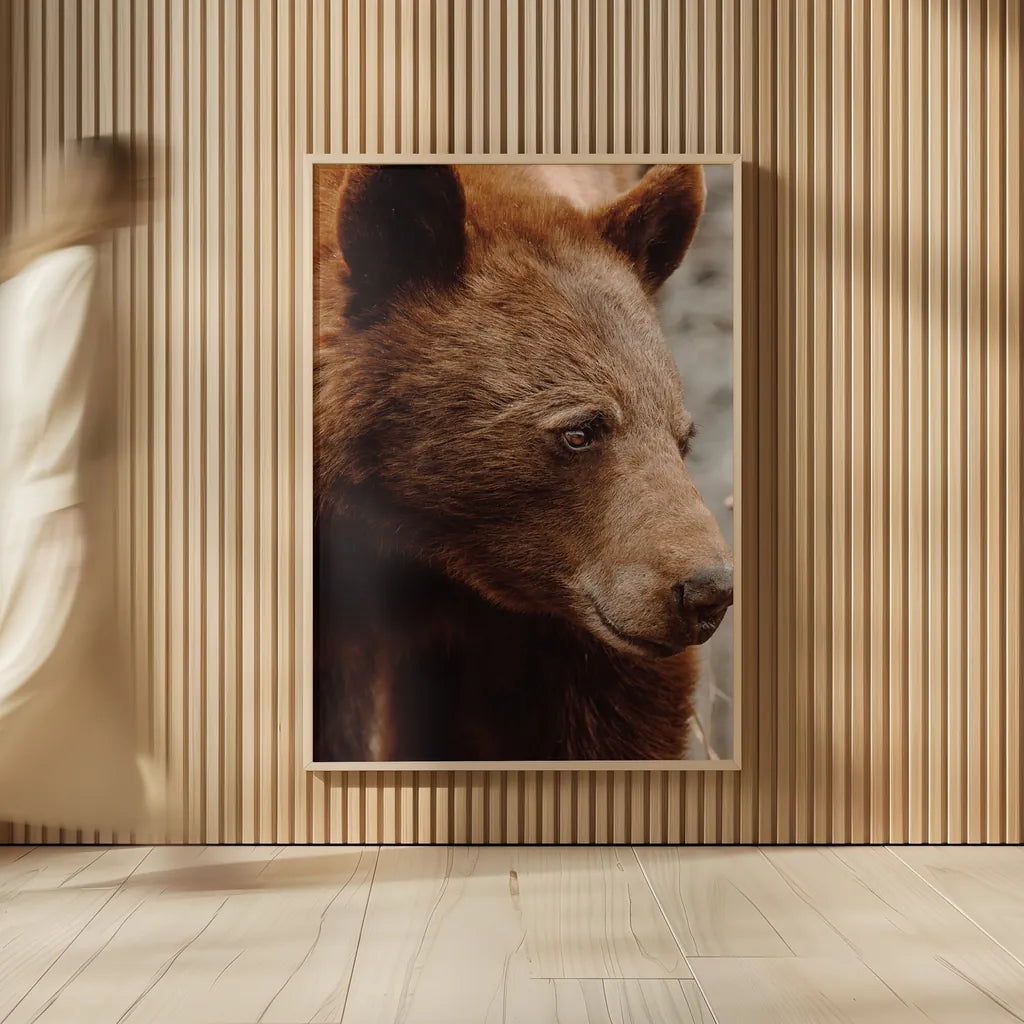 Bear Profile I by Nathan Larson. shown as over sized large wall art. Available as an archival giclee rolled canvas, fine art paper, or poster print. SKU 80433h.
