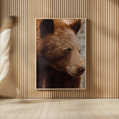 Bear Profile I by Nathan Larson. shown as over sized large wall art. Available as an archival giclee rolled canvas, fine art paper, or poster print. SKU 80433h.
