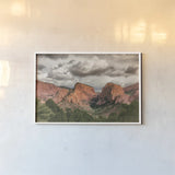 Beauty of Zion by Nathan Larson. shown as a paper print in a white frame. Available as a archival giclee rolled canvas, fine art paper, or poster print. SKU 96619i.