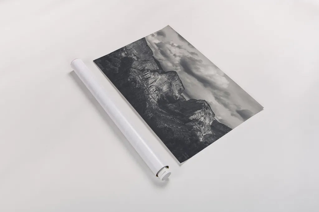 Beauty of Zion No Blur BW by Nathan Larson. shown as a rolled paper print. Available as archival giclee rolled canvas, fine art paper, or poster print. SKU 96730i.