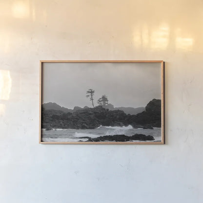 Black Rock Coast I by Nathan Larson. shown as a paper print in a natural frame. Available as a archival giclee rolled canvas, fine art paper, or poster print. SKU 90182i.