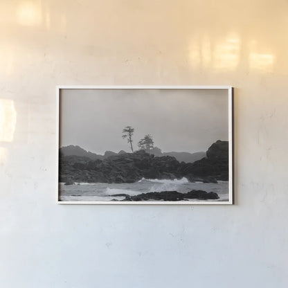 Black Rock Coast I by Nathan Larson. shown as a paper print in a white frame. Available as a archival giclee rolled canvas, fine art paper, or poster print. SKU 90182i.