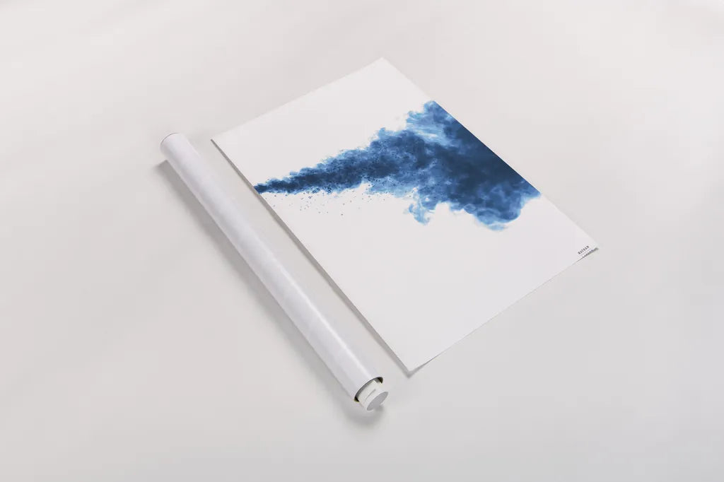 Blue Smoke by Nathan Larson. shown as a rolled paper print. Available as archival giclee rolled canvas, fine art paper, or poster print. SKU 82303h.