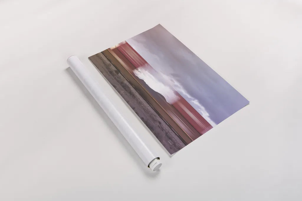 Boxcars by Nathan Larson. shown as a rolled paper print. Available as archival giclee rolled canvas, fine art paper, or poster print. SKU 96627i.