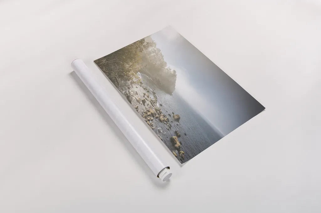 Breaking Through the Mist by Nathan Larson. shown as a rolled paper print. Available as archival giclee rolled canvas, fine art paper, or poster print. SKU 97438i.