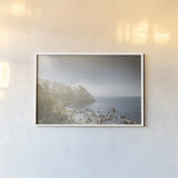 Breaking Through the Mist by Nathan Larson. shown as a paper print in a white frame. Available as a archival giclee rolled canvas, fine art paper, or poster print. SKU 97438i.