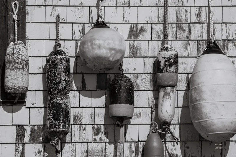 Buoy Wall BW by Nathan Larson. SKU 103185i. Archival Giclee Fine art print for wall decor.