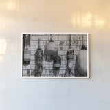 Buoy Wall BW by Nathan Larson. shown as a paper print in a white frame. Available as a archival giclee rolled canvas, fine art paper, or poster print. SKU 103185i.