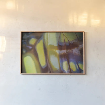 Butterly Effect XII by Nathan Larson. shown as a paper print in a natural frame. Available as a archival giclee rolled canvas, fine art paper, or poster print. SKU 96860i.