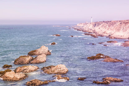 California Lighthouse Bright by Nathan Larson. SKU 90178i. Archival Giclee Fine art print for wall decor.