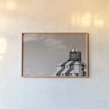 Cape Bona Vista Lighthouse I Sepia by Nathan Larson. shown as a paper print in a natural frame. Available as a archival giclee rolled canvas, fine art paper, or poster print. SKU 103219i.