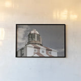 Cape Bona Vista Lighthouse II Desaturated by Nathan Larson. shown as a paper print in a black flame. Available as a archival giclee rolled canvas, fine art paper, or poster print. SKU 103221i.