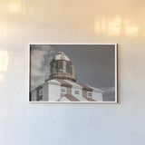 Cape Bona Vista Lighthouse II Desaturated by Nathan Larson. shown as a paper print in a white frame. Available as a archival giclee rolled canvas, fine art paper, or poster print. SKU 103221i.
