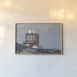 Cape Bona Vista Lighthouse III by Nathan Larson. shown as a paper print in a natural frame. Available as a archival giclee rolled canvas, fine art paper, or poster print. SKU 103222i.