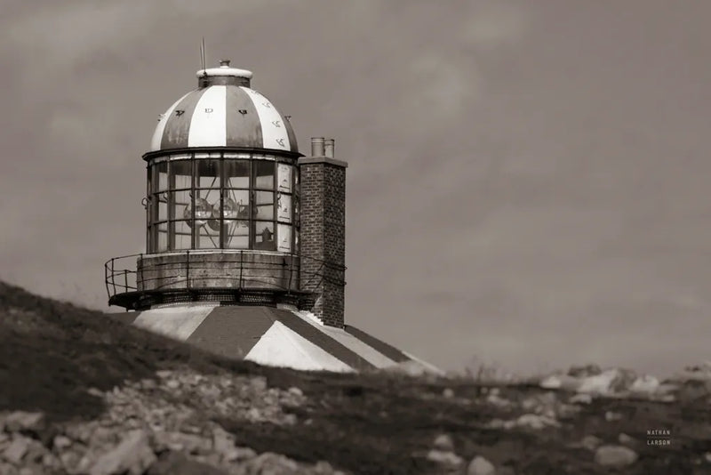 Cape Bona Vista Lighthouse III Sepia by Nathan Larson. SKU 103223i. Archival Giclee Fine art print for wall decor.