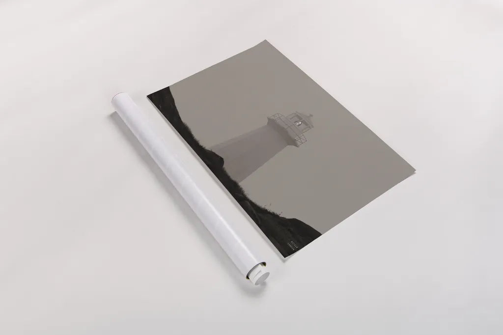 Cape Spear Lighthouse by Nathan Larson. shown as a rolled paper print. Available as archival giclee rolled canvas, fine art paper, or poster print. SKU 100500i.