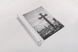 Cathedral View Barcelona BW by Nathan Larson. shown as a rolled paper print. Available as archival giclee rolled canvas, fine art paper, or poster print. SKU 85787h.