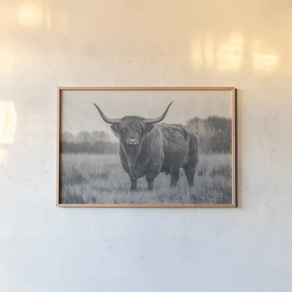 Center of Attention BW by Nathan Larson. shown as a paper print in a natural frame. Available as a archival giclee rolled canvas, fine art paper, or poster print. SKU 96199i.