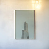 Chicago Skies by Nathan Larson. shown as a paper print in a white frame. Available as a archival giclee rolled canvas, fine art paper, or poster print. SKU 104874h.