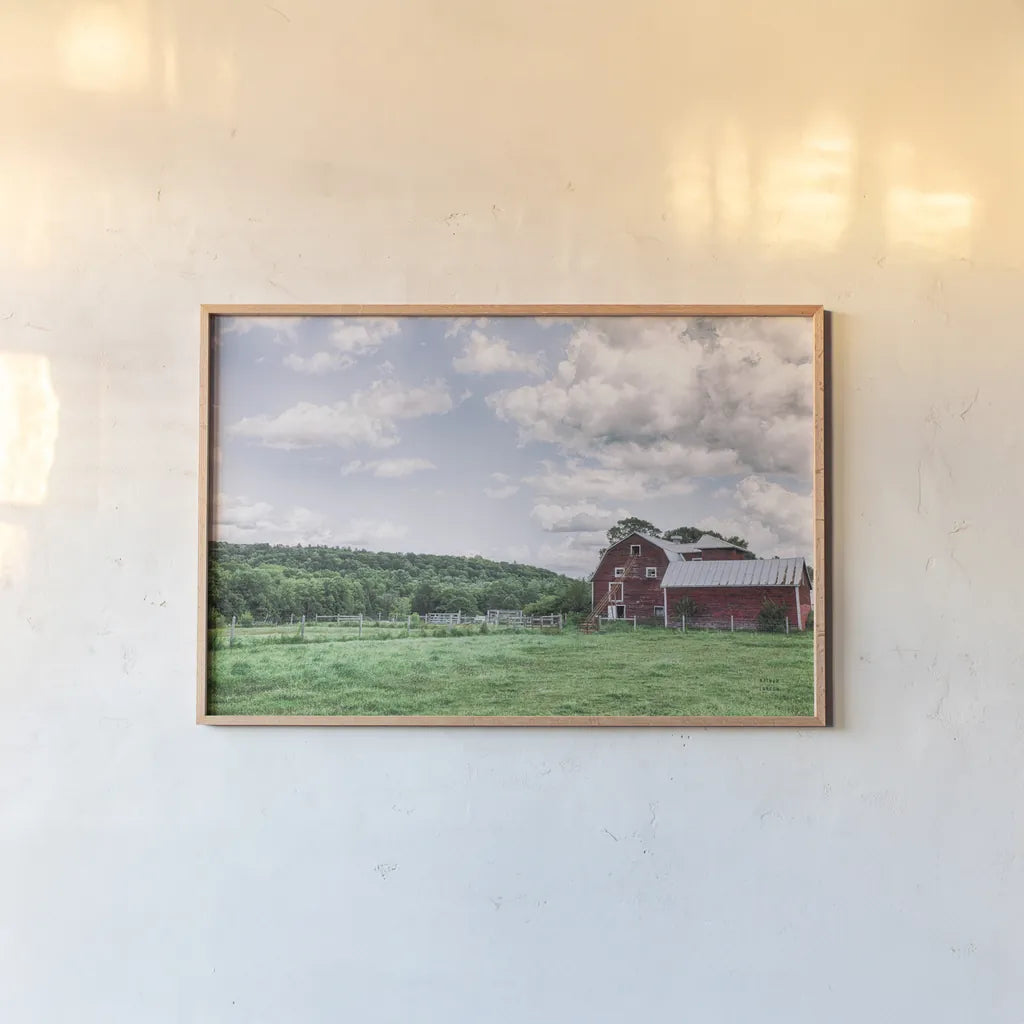Cloud Harvest by Nathan Larson. shown as a paper print in a natural frame. Available as a archival giclee rolled canvas, fine art paper, or poster print. SKU 86415i.