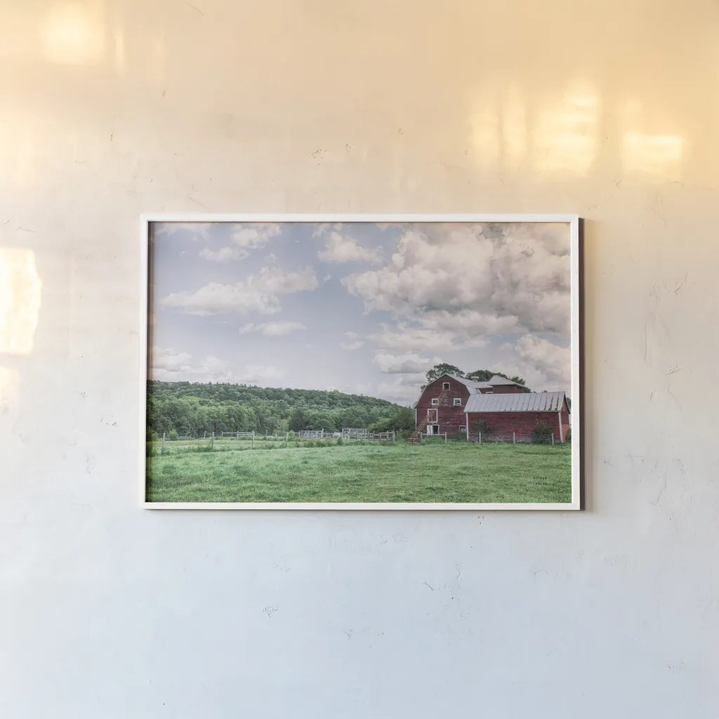 Cloud Harvest by Nathan Larson. shown as a paper print in a white frame. Available as a archival giclee rolled canvas, fine art paper, or poster print. SKU 86415i.