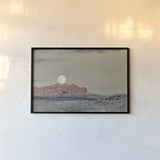 Cold Moon Desert by Nathan Larson. shown as a paper print in a black flame. Available as a archival giclee rolled canvas, fine art paper, or poster print. SKU 103216i.