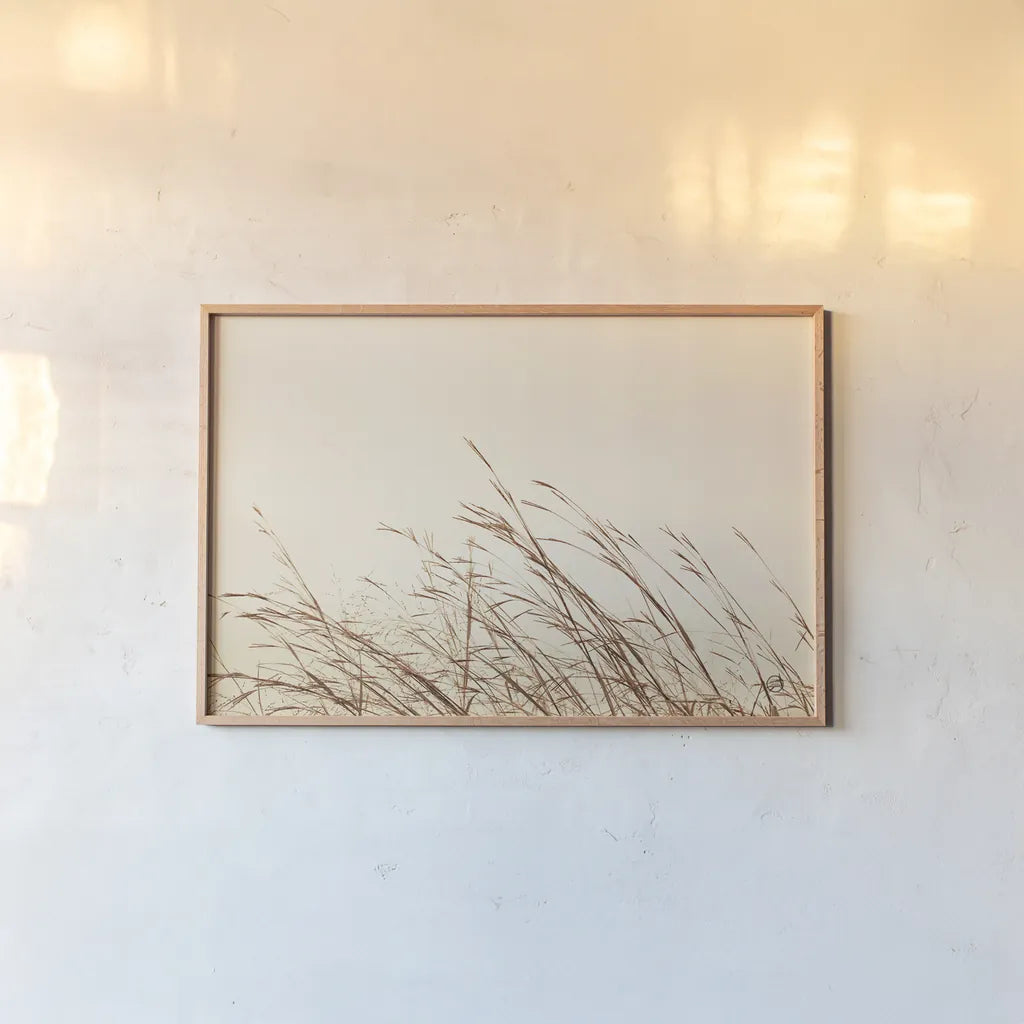 Country Grasses II by Nathan Larson. shown as a paper print in a natural frame. Available as a archival giclee rolled canvas, fine art paper, or poster print. SKU 75478i.