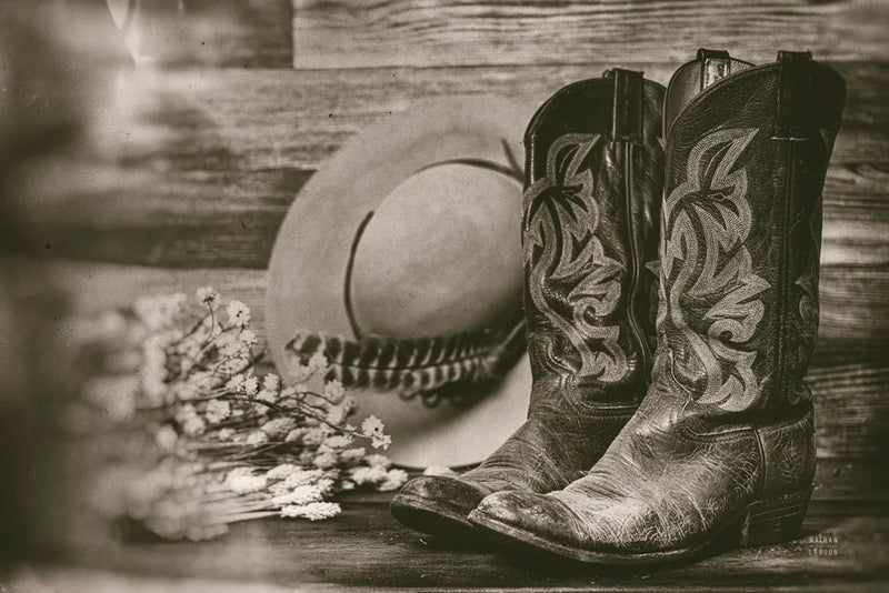 Cowboy Boots II by Nathan Larson. SKU 82728i. Archival Giclee Fine art print for wall decor.