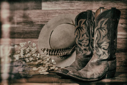Cowboy Boots III by Nathan Larson. SKU 82729i. Archival Giclee Fine art print for wall decor.