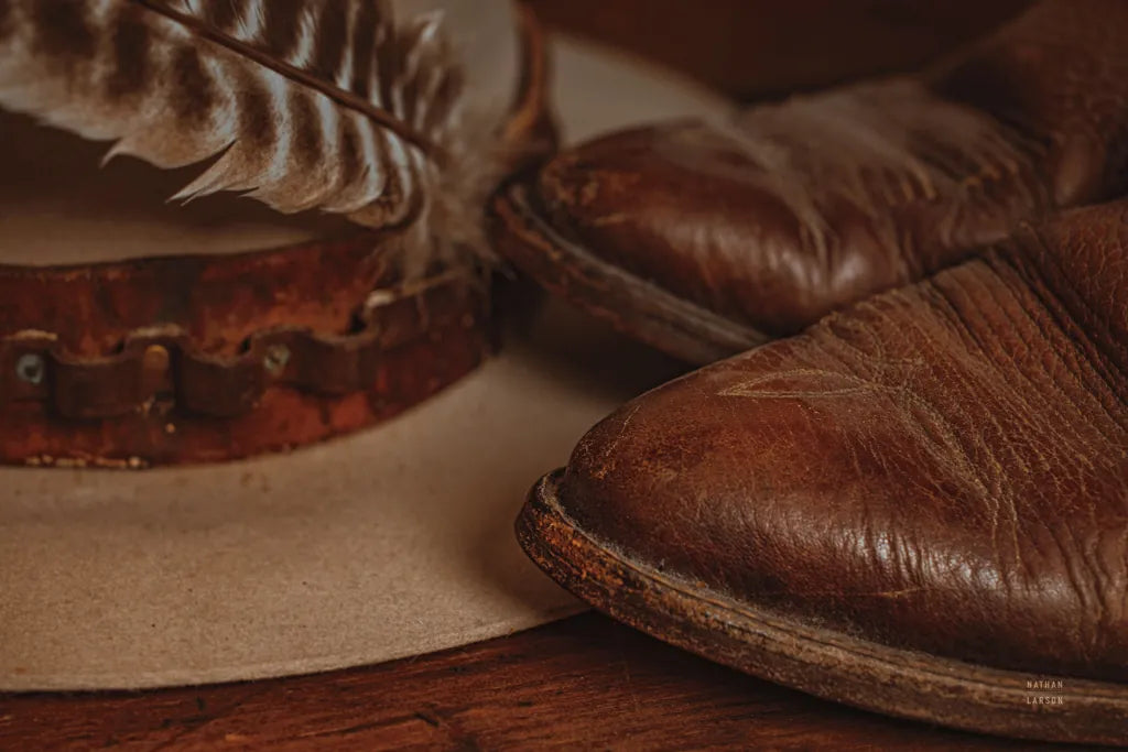 Cowboy Boots IV Warm by Nathan Larson. SKU 82737i. Archival Giclee Fine art print for wall decor.