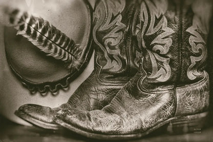 Cowboy Boots VII by Nathan Larson. SKU 82733i. Archival Giclee Fine art print for wall decor.
