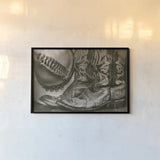 Cowboy Boots VII by Nathan Larson. shown as a paper print in a black flame. Available as a archival giclee rolled canvas, fine art paper, or poster print. SKU 82733i.
