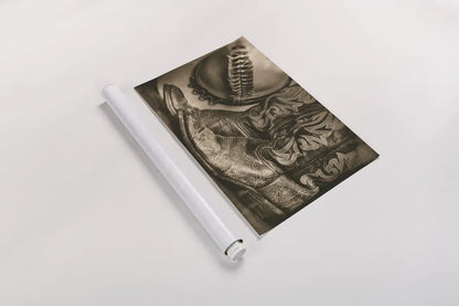Cowboy Boots VII Sepia by Nathan Larson. shown as a rolled paper print. Available as archival giclee rolled canvas, fine art paper, or poster print. SKU 83666i.